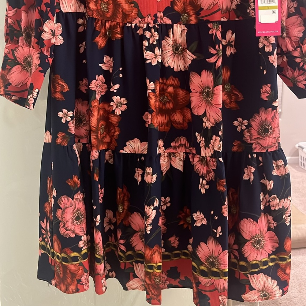 NWT Vince Camuto Mixed Print Dress - Picture 5 of 6